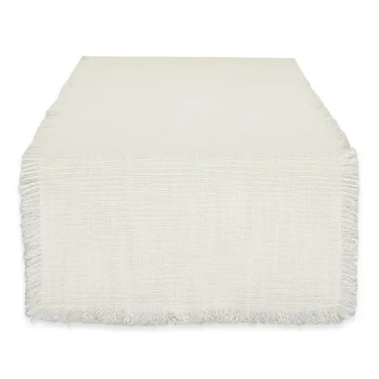DII Cream Sugar Basket Fringe Table Runner 14x72 {1}