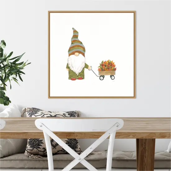 Harvest Gnomes II by Jenaya Jackson 22-in. W x 22-in. H. Canvas Wall Art Print Framed in Natural {5}