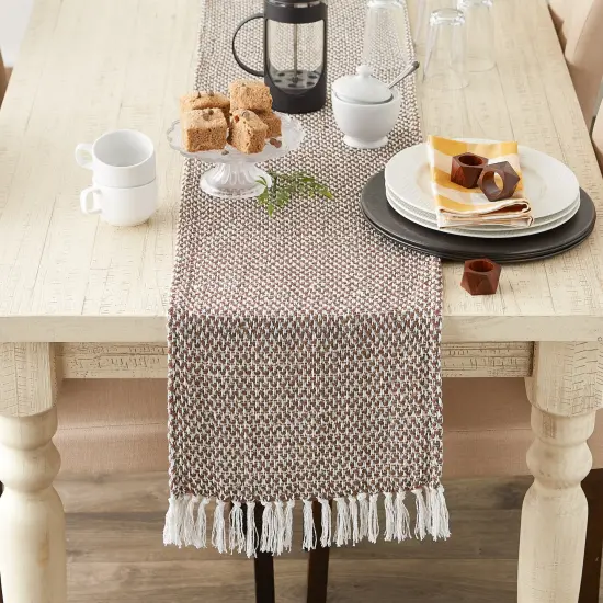 DII Teal Woven Table Runner 15x108 {3}