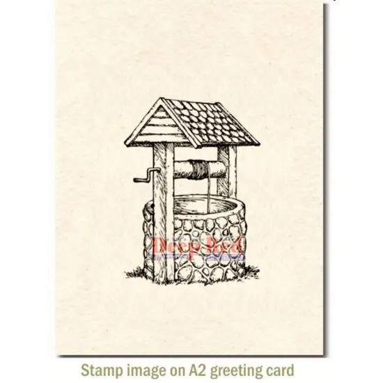 Deep Red Stamps Wishing Well Rubber Stamp 2.2 x 2.9 inches {3}