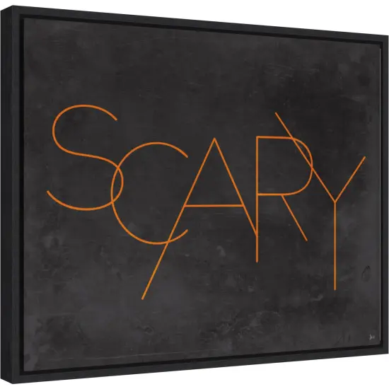 Haunted V Scary by Jess Aiken 20-in. W x 16-in. H. Canvas Wall Art Print Framed in Black {1}