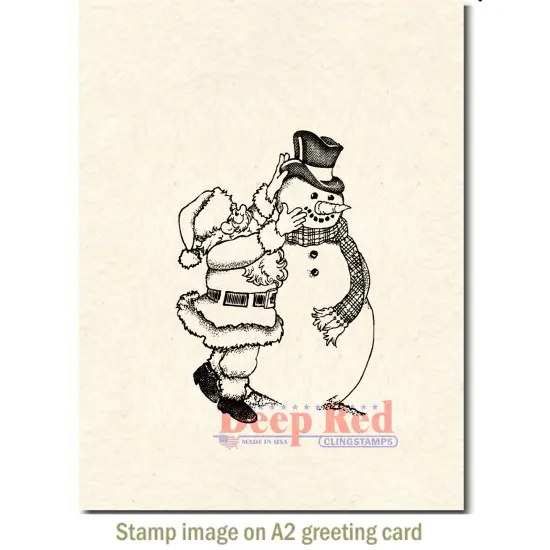 Deep Red Stamps Santa and Snowman Rubber Cling Stamp 2.1 x 3.1 inches {3}