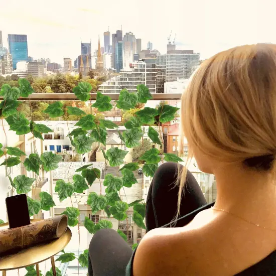 Grand Verde Artificial Vines Silk Leaves Hanging Ivy Greenery Faux Grapevine Garland Decoration Green Plants DIY Wreath Craft, 5 Strands Bulk {3}