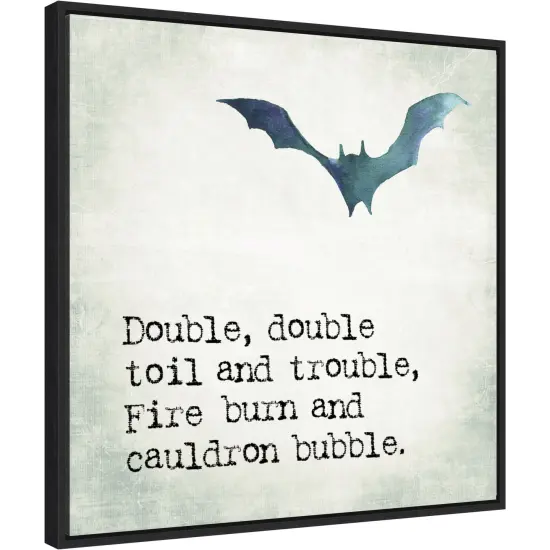 Double Double Bat by Amanti Art Portfolio 22-in. W x 22-in. H. Canvas Wall Art Print Framed in Black {1}