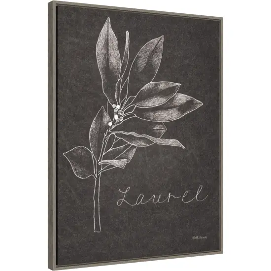 Black and White Chalkboard Christmas I by Beth Grove 23-in. W x 30-in. H. Canvas Wall Art Print Framed in Grey {1}