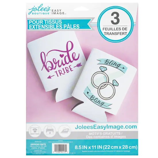 Jolee's Easy Image Transfer Sheets 8.5"X11" 3 Sh/Pkg-For Stretchy Light Fabrics 56400038 {2}