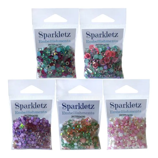 Buttons Galore Sparkletz&reg; Embellishments Bundle, Iridescent Diamonds, Half Pearls, Sequins & Seed Beads Aloha -50 Grams {1}
