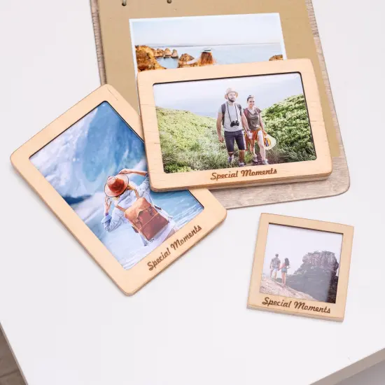 Set of 9 Wooden Photo Frames, Picture Frames, Polaroid Frame, Home Wall decor, Photo Frames for Wall, Christmas Gift {1}
