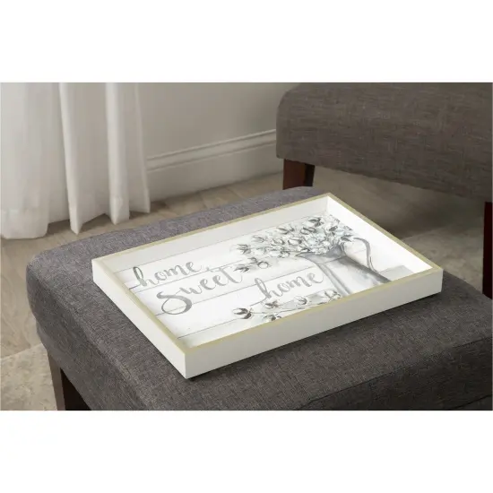 Amanti Art Decorative Wood Tray 13"x19" featuring 'Farmhouse Cotton Home Sweet Home' by Tre Sorelle Studios by Tre Sorelle Studios Framed Art Print {5}