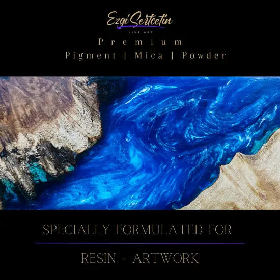 Premium Pigment Powder 50g | Authentic Unique & Bright Pearlescent Metallic and Neon Colors | Especially Formulated for Artwork, Resin, Slime, Plasticine and more by Ezgi Sertcetin Pistachio {5}
