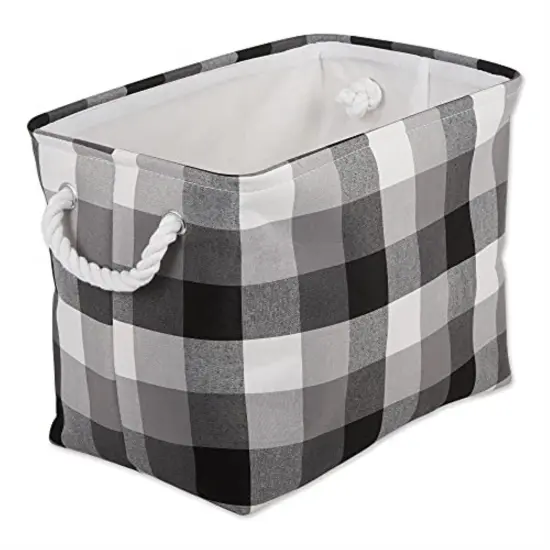 DII Polyester Bin Tri Color Black Rectangle Medium 16"x10"x12" {1}