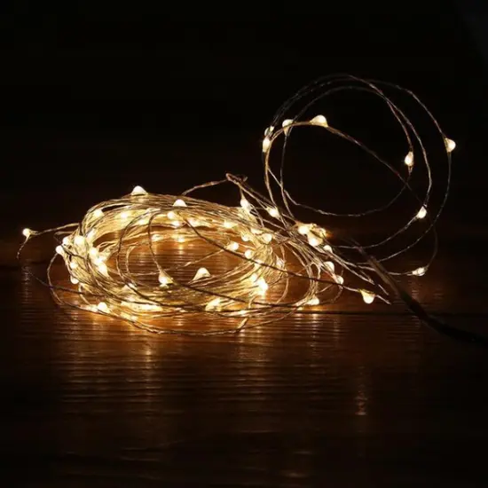 Perfect Holiday 100 LED Copper Battery String Light White {3}