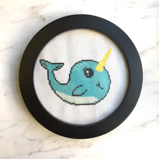 Narwhal Counted Cross Stitch DIY KIT Intermediate {1}
