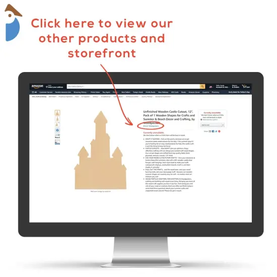 Unfinished Wooden Castle Cutout, 12", for Summer Decor & Crafting | Woodpeckers {4}