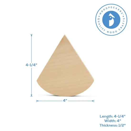 Pie Slice Tiered Tray Decor 4-1/4", Chunky Blank Wood Shapes | Woodpeckers {5}