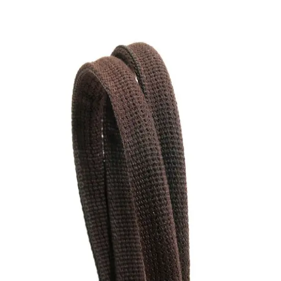 18.1" byhands Webbing Purse Handles, Bag Strap with Genuine Leather Tab (24-4003) Black {6}