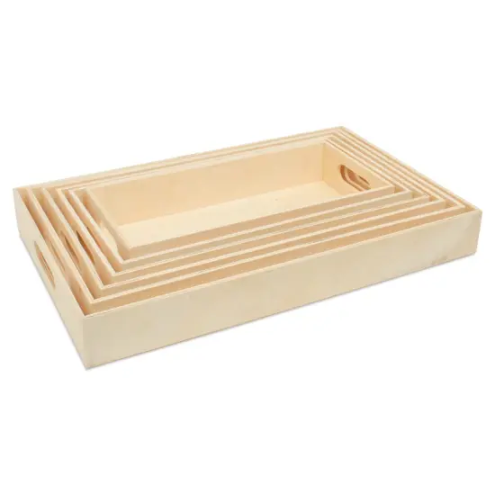 Unfinished Wood Nesting Trays, with Handles and without Handles, 6-set, Crafts & Home | Woodpeckers {5}