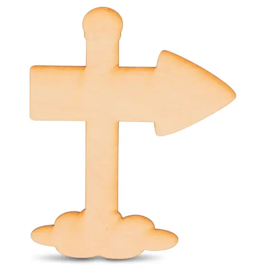 North Pole Sign Post Wood Cutout 4 inch, Unfinished for Crafts | Woodpeckers {1}