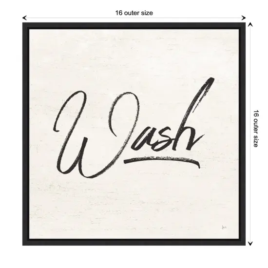 Laundry Script I by Jess Aiken Canvas Wall Art Print Framed Black {1}