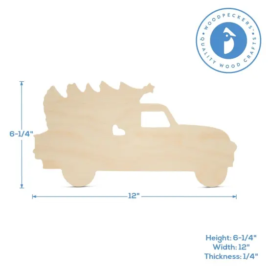 Christmas Pickup Truck Cutout, 12" DIY Wood Christmas Crafts/Decor | Woodpeckers {5}
