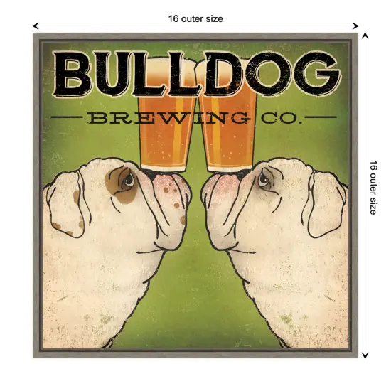 Bulldog Brewing by Ryan Fowler Canvas Wall Art Print Framed Grey {1}