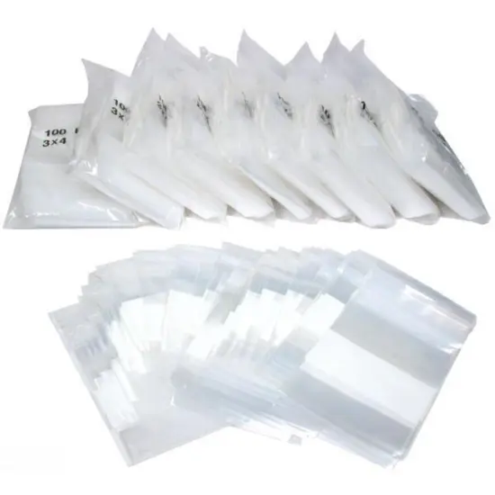 1000 Zipper Poly Bags Shipping Watch Parts Block 3" x 4" {1}
