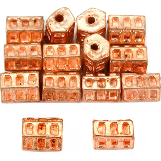 Hexagon Tube Beads Copper Plated Beading 7mm Approx 16 {1}