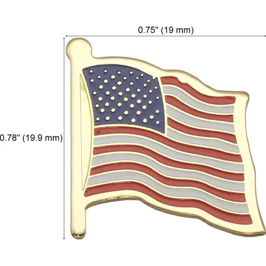 12 Gold Plated American Flag Pins United States USA Hat Tie Lapel Tacks {3}