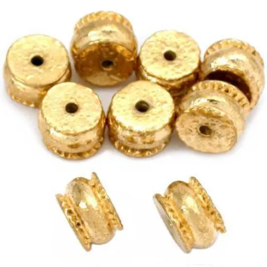 Barrel Beads Gold Plated Tube Beading 5.5mm Approx 8 {1}
