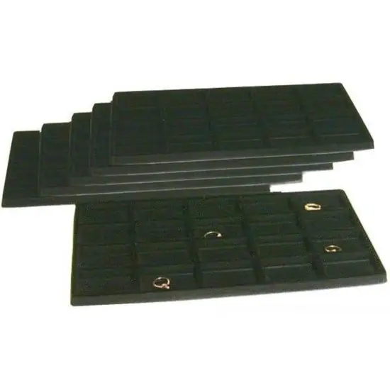 6 Black 20 Slot Pendant Jewelry Showcase Display Tray Inserts {1}