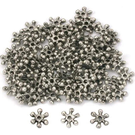 Flower Bali Spacer Beads Antq Silver Plt 7mm Approx 90 {1}