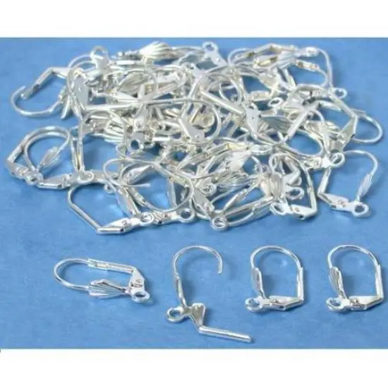 40 Silver Plated European Earring Wires Shell Jewelry {1}