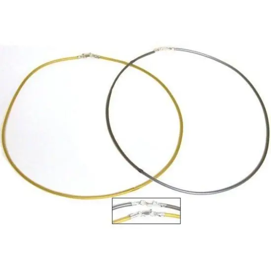 Rubber Cord Necklaces 16" 2Pcs {1}