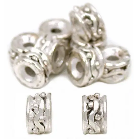 Rondelle Bali Beads Silver Plated Part 5.5mm Approx 10 {1}
