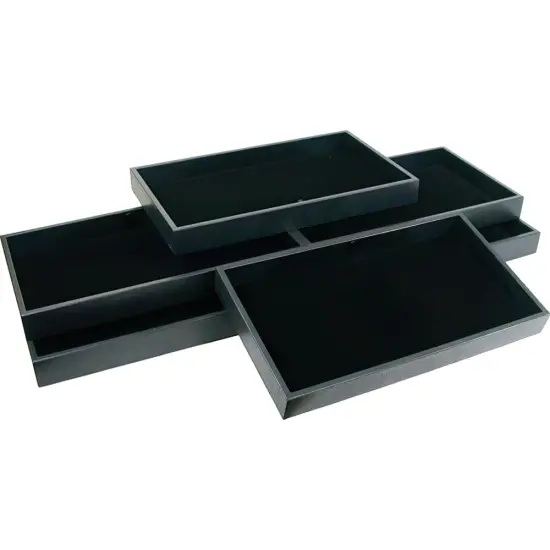 6 Black Velvet Chain Pad Jewelry Display & Tray {1}