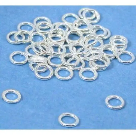 50 Jump Rings Closed Sterling Silver 21 Gauge 4mm {1}