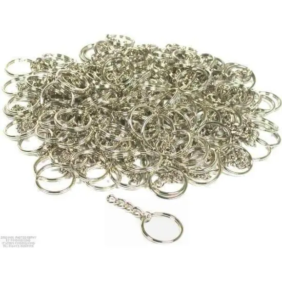 144 Key Chain Wallet Parts Nickel Plated Craft Findings 32mm {1}