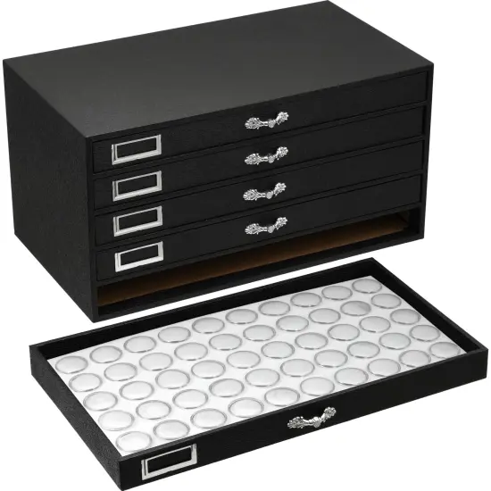 250 Gem Jars Display & Jewelry Storage Case with White Inserts {1}