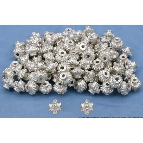Rope Tube Bali Beads Silver Plated 6.5mm Approx 100 {1}