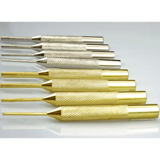 8 Pc Pin Punch Set [Steel & Brass Set of 4 each] {2}
