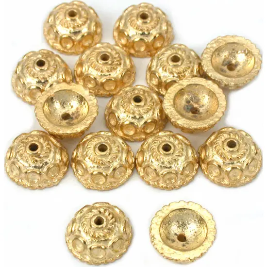 Bali Rope Bead End Caps Gold Plate Part 9.5mm Approx 14 {1}