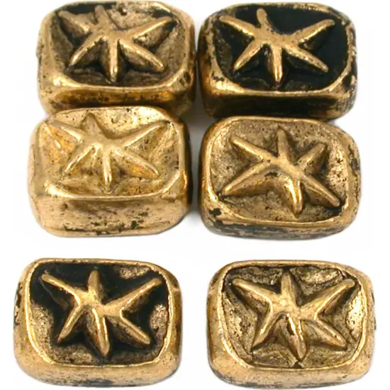 15g Star Rectangle Beads Antq Gold Plated 11mm Approx 6 {1}