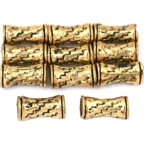 Tube Beads Antique Gold Plated Beading 11.5mm Approx 10 {1}