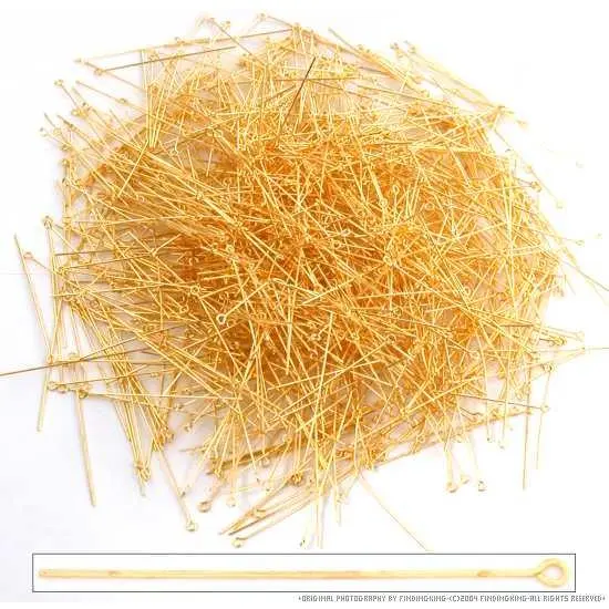 1000 Brass Plated Eye Pins For Jewelry Making {1}