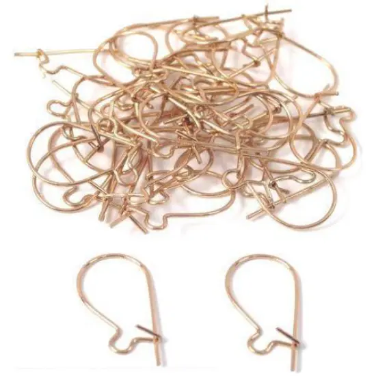 36 Kidney Earring Wires Jewelry Gold Plated 22 Gauge {1}