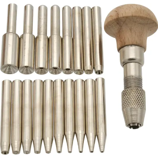 Set of 18 Bezel Setting Punches in Wooden Box {3}