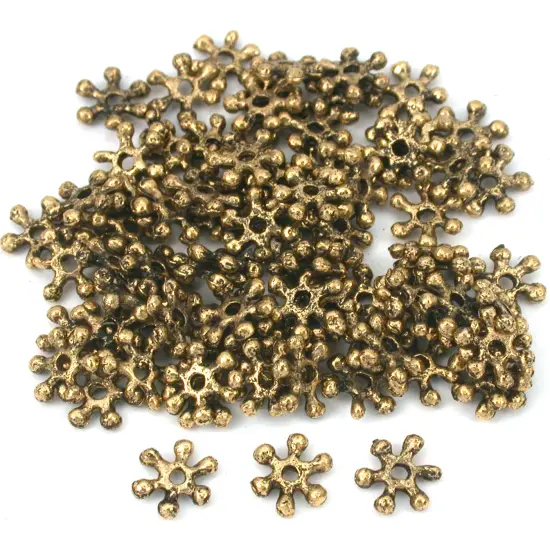 Flower Bali Spacer Beads Antique Gold Plt 7mm Approx 90 {1}