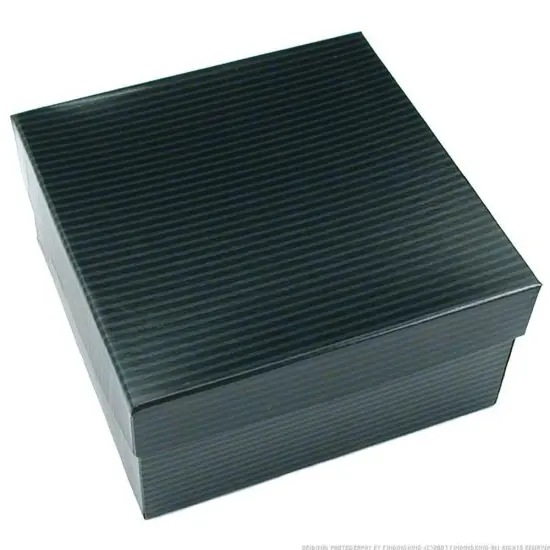 Black Stripe Cotton Filled Jewelry Gift Box 3 3/4"x 3 3/4"x 2" Kit 100 Pcs {3}