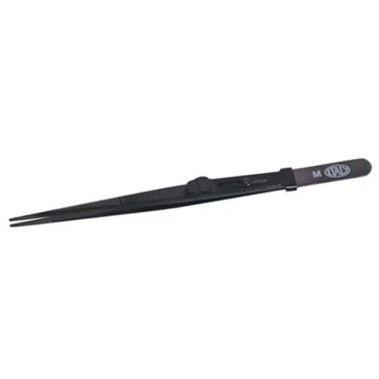 Allegro Diamond Tweezers, Stainless Steel, Black, Medium Point, Locking, 6-1/2" {1}