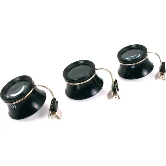 3 Jewelers Clip On Magnifiers Eyeglass Spectacle Tools {1}